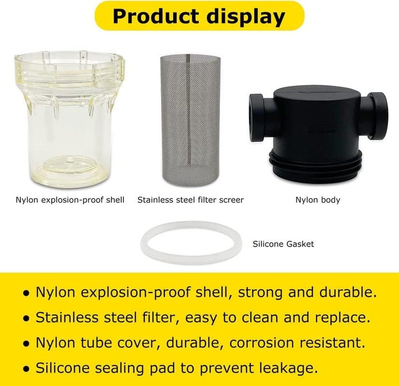 Fermtech Pre Screen Pre Filter Mini Mesh Strainer Inline beer filter 65 Micron Infuser - 3/8" Works with/Mini 2/ Jet/Super Colombo/Liquid and other filter systems Remove large particles - Image 3